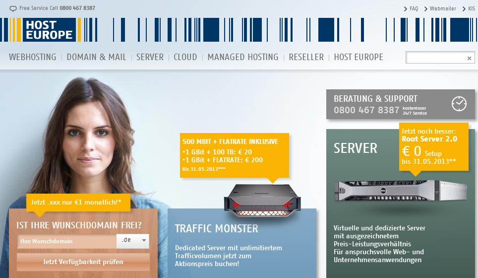Webhosting, Webspace   Hosting - Provider Lösungen von Host Europe