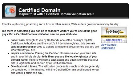 Go Daddy Certified Domain